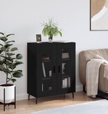 VidaXL Dressoir 69,5x34x90 cm bewerkt hout zwart