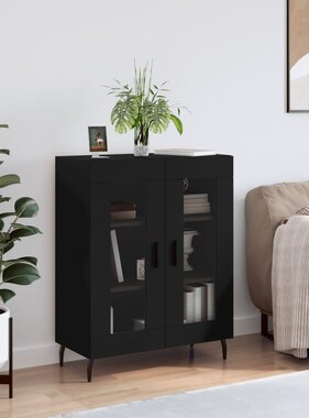 VidaXL Dressoir 69,5x34x90 cm bewerkt hout zwart