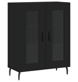 VidaXL Dressoir 69,5x34x90 cm bewerkt hout zwart