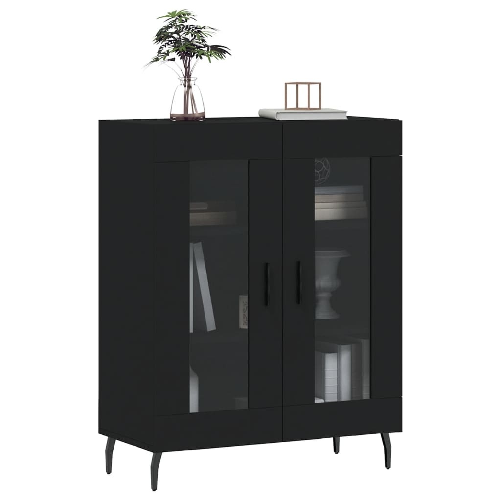 VidaXL Dressoir 69,5x34x90 cm bewerkt hout zwart