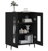 VidaXL Dressoir 69,5x34x90 cm bewerkt hout zwart