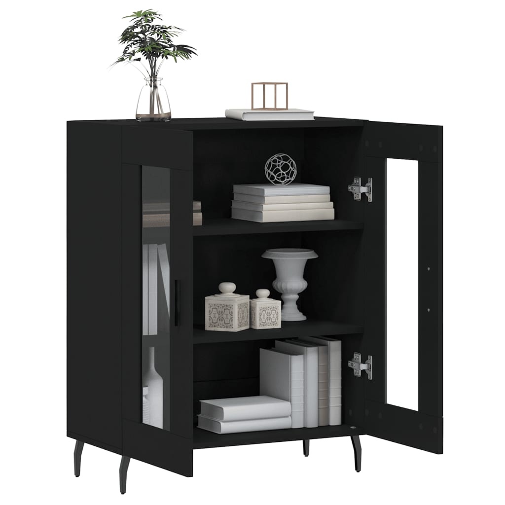 VidaXL Dressoir 69,5x34x90 cm bewerkt hout zwart