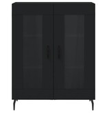 VidaXL Dressoir 69,5x34x90 cm bewerkt hout zwart