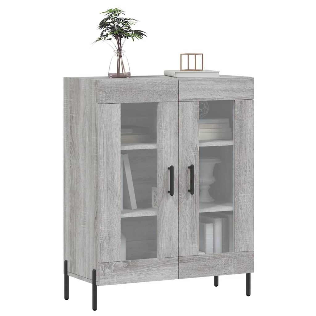 VidaXL Dressoir 69,5x34x90 cm bewerkt hout grijs sonoma eikenkleurig