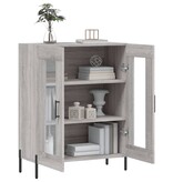VidaXL Dressoir 69,5x34x90 cm bewerkt hout grijs sonoma eikenkleurig