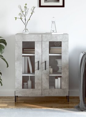 VidaXL Dressoir 69,5x34x90 cm bewerkt hout betongrijs