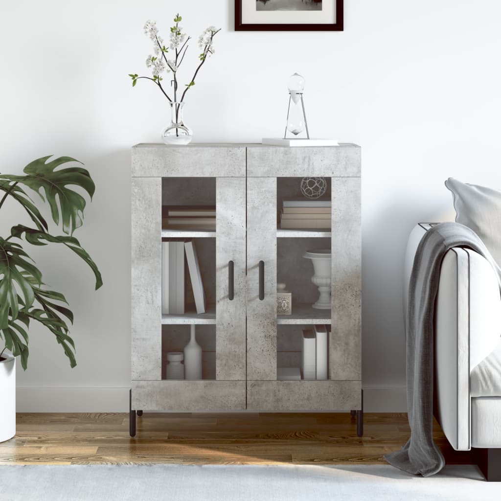 VidaXL Dressoir 69,5x34x90 cm bewerkt hout betongrijs