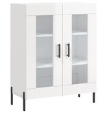 VidaXL Dressoir 69,5x34x90 cm bewerkt hout hoogglans wit