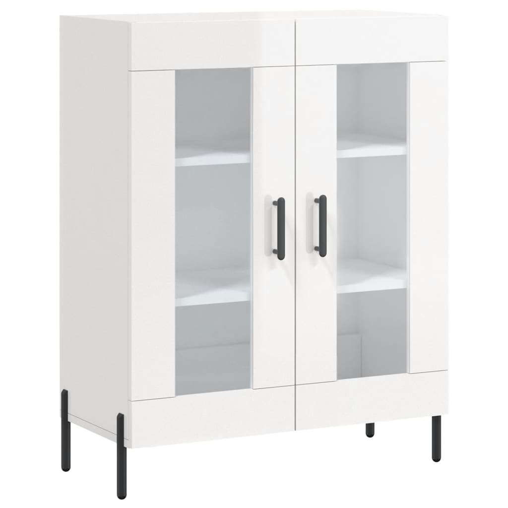 VidaXL Dressoir 69,5x34x90 cm bewerkt hout hoogglans wit