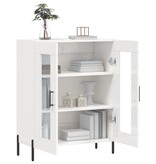 VidaXL Dressoir 69,5x34x90 cm bewerkt hout hoogglans wit