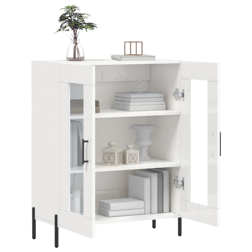 VidaXL Dressoir 69,5x34x90 cm bewerkt hout hoogglans wit