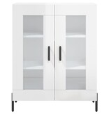 VidaXL Dressoir 69,5x34x90 cm bewerkt hout hoogglans wit