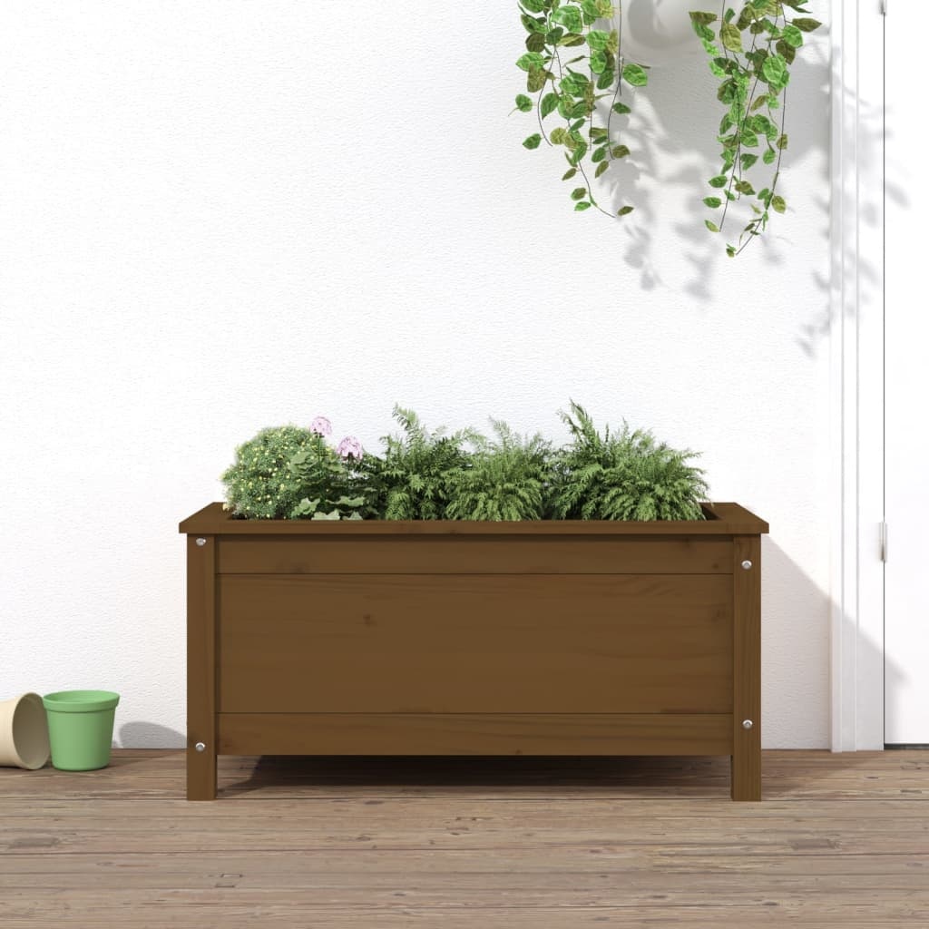 VidaXL Plantenbak 82,5x40x39 cm massief grenenhout honingbruin