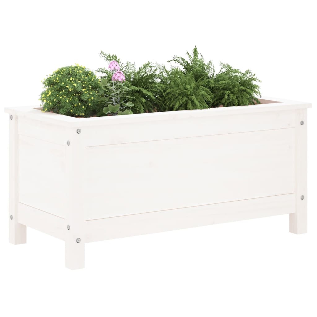 VidaXL Plantenbak 82,5x40x39 cm massief grenenhout wit