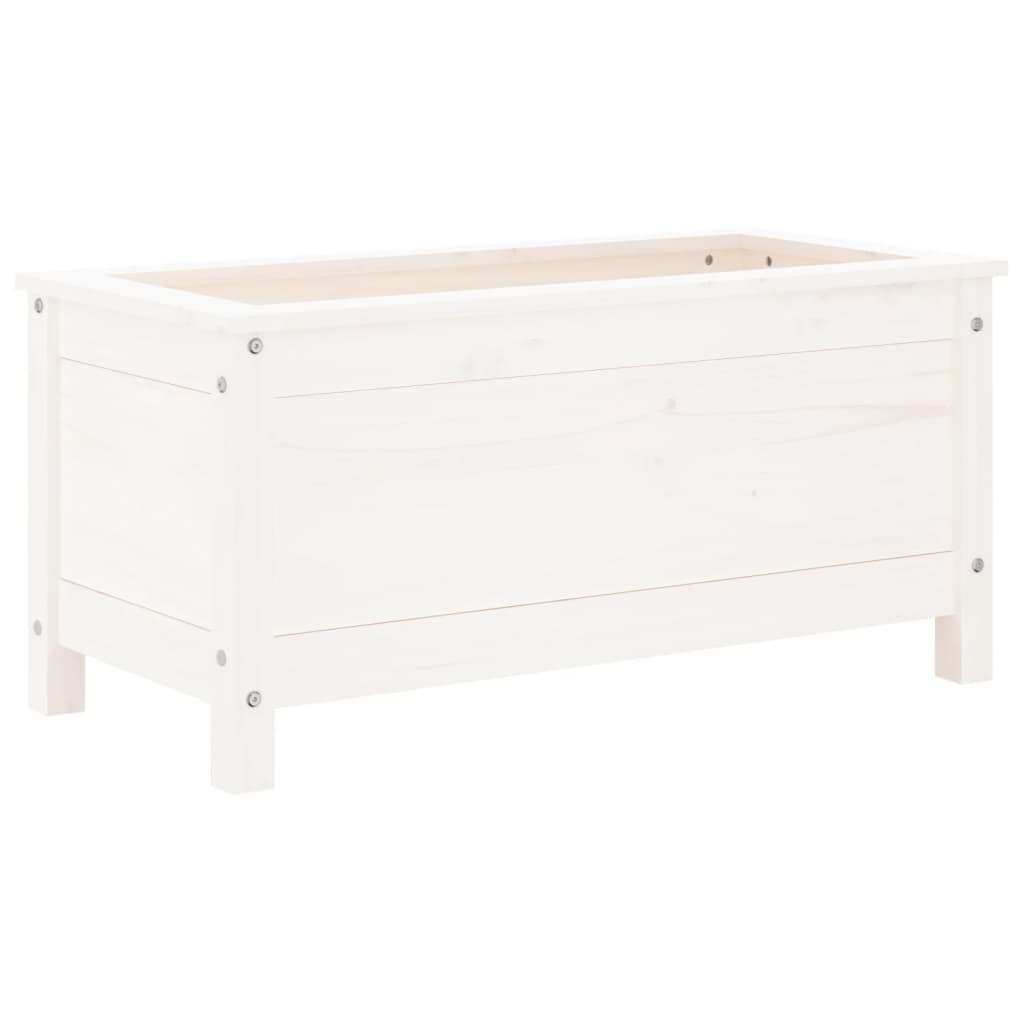 VidaXL Plantenbak 82,5x40x39 cm massief grenenhout wit
