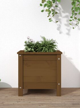 VidaXL Plantenbak 40x40x39 cm massief grenenhout honingbruin