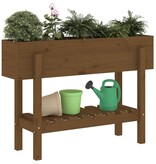 vidaXL Plantenbak verhoogd 101x30x69 cm massief grenenhout honingbruin