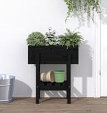 VidaXL Plantenbak 62x30x69 cm massief grenenhout zwart
