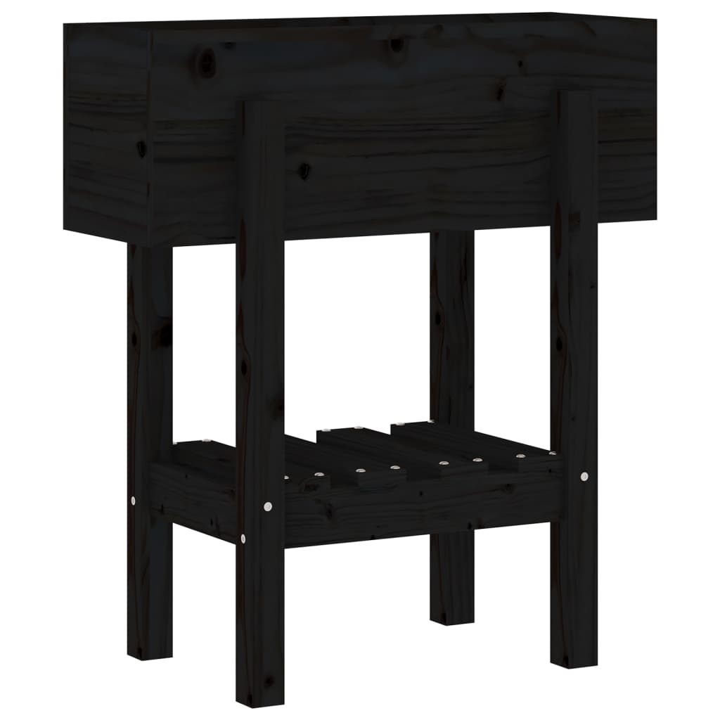VidaXL Plantenbak 62x30x69 cm massief grenenhout zwart