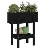 VidaXL Plantenbak 62x30x69 cm massief grenenhout zwart