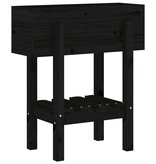 VidaXL Plantenbak 62x30x69 cm massief grenenhout zwart