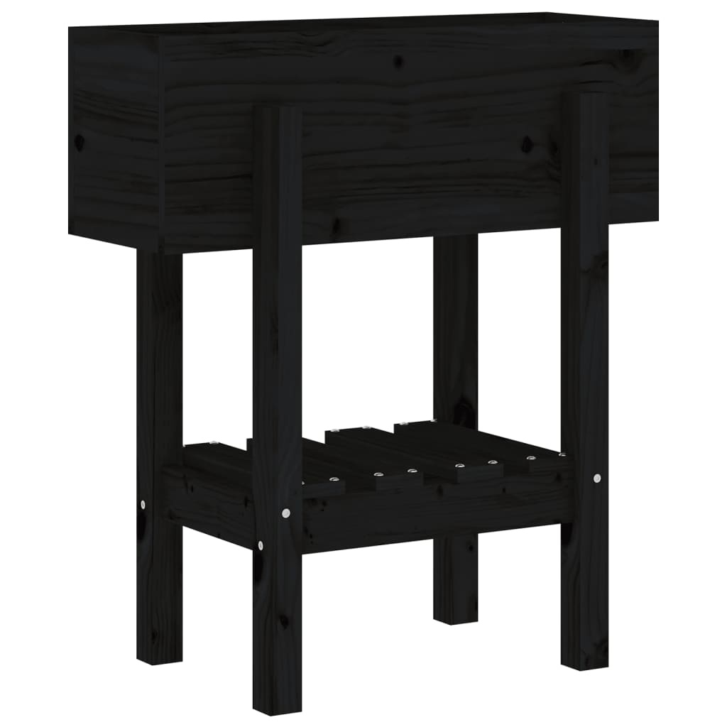 VidaXL Plantenbak 62x30x69 cm massief grenenhout zwart