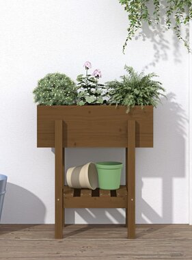 VidaXL Plantenbak 62x30x69 cm massief grenenhout honingbruin