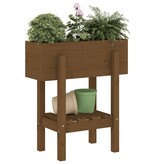 VidaXL Plantenbak 62x30x69 cm massief grenenhout honingbruin