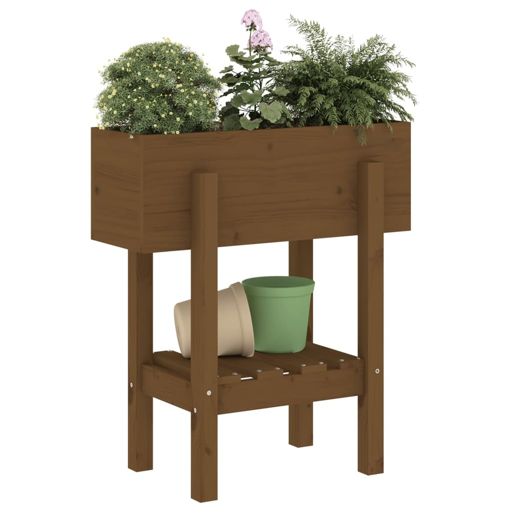VidaXL Plantenbak 62x30x69 cm massief grenenhout honingbruin