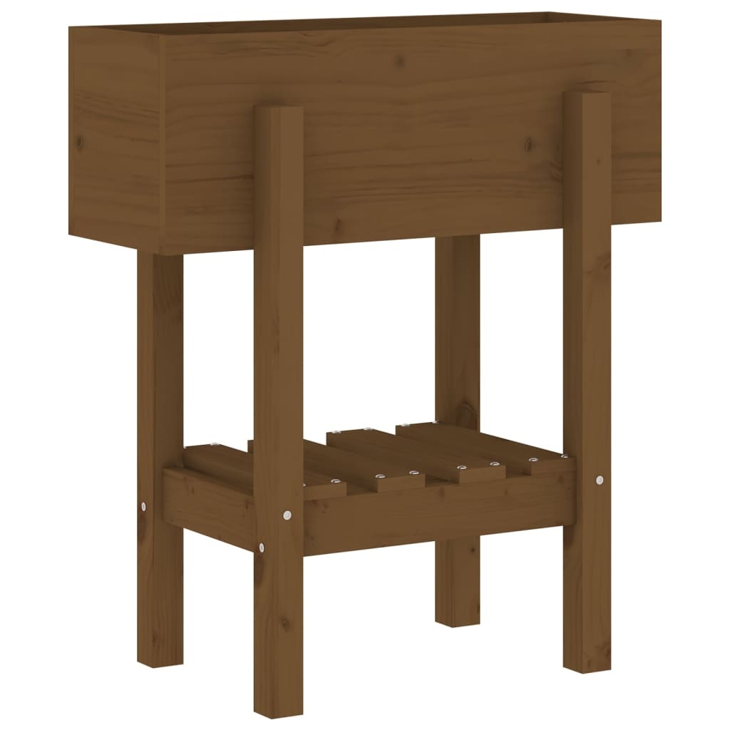 VidaXL Plantenbak 62x30x69 cm massief grenenhout honingbruin