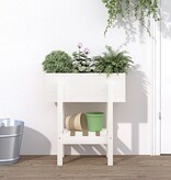 VidaXL Plantenbak 62x30x69 cm massief grenenhout wit