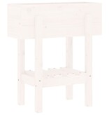 VidaXL Plantenbak 62x30x69 cm massief grenenhout wit