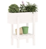 VidaXL Plantenbak 62x30x69 cm massief grenenhout wit