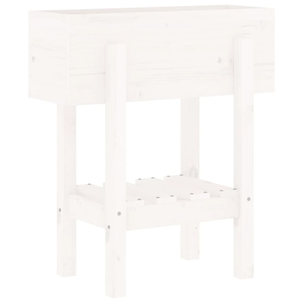 VidaXL Plantenbak 62x30x69 cm massief grenenhout wit