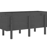 VidaXL Plantenbak verhoogd 121x50x57 cm massief grenenhout grijs