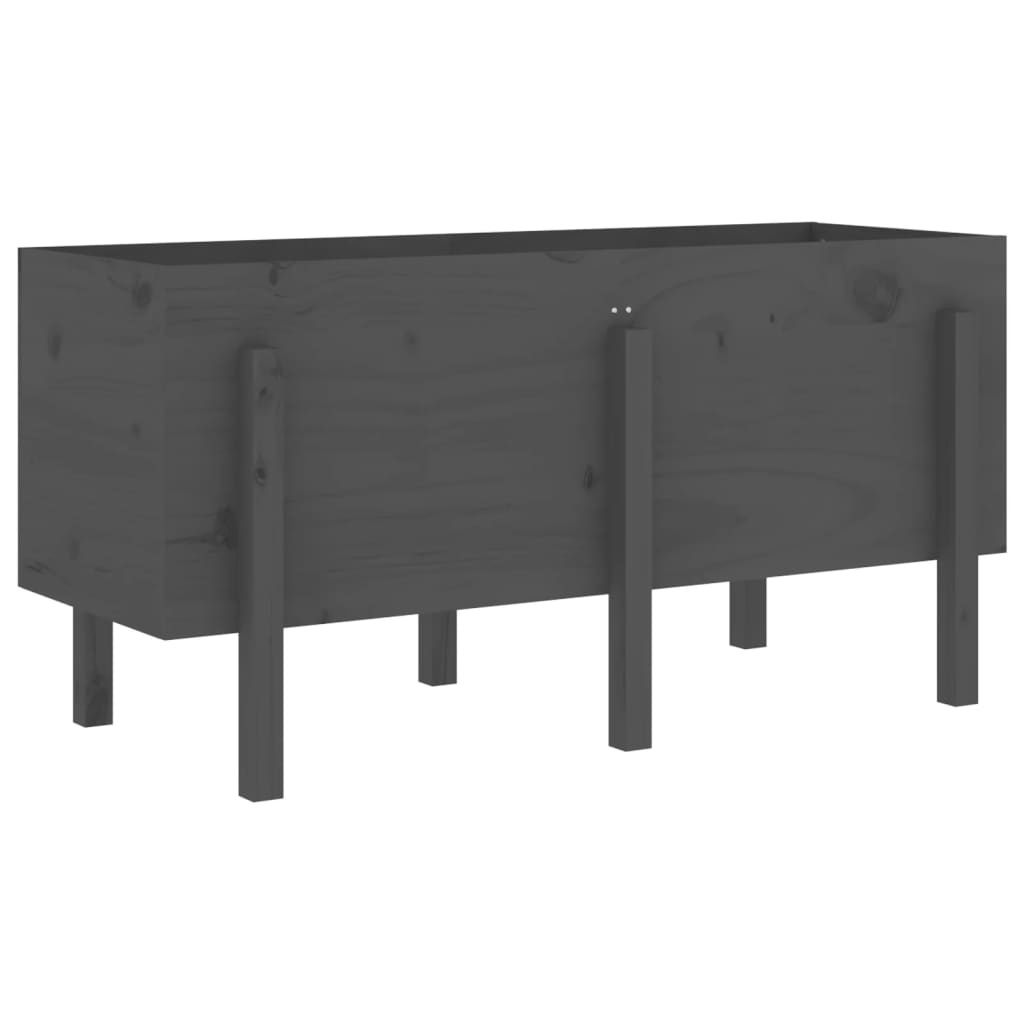 VidaXL Plantenbak verhoogd 121x50x57 cm massief grenenhout grijs
