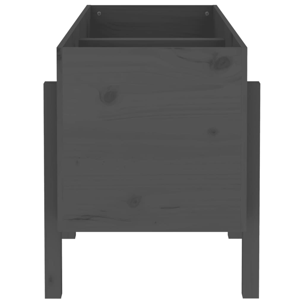 VidaXL Plantenbak verhoogd 121x50x57 cm massief grenenhout grijs