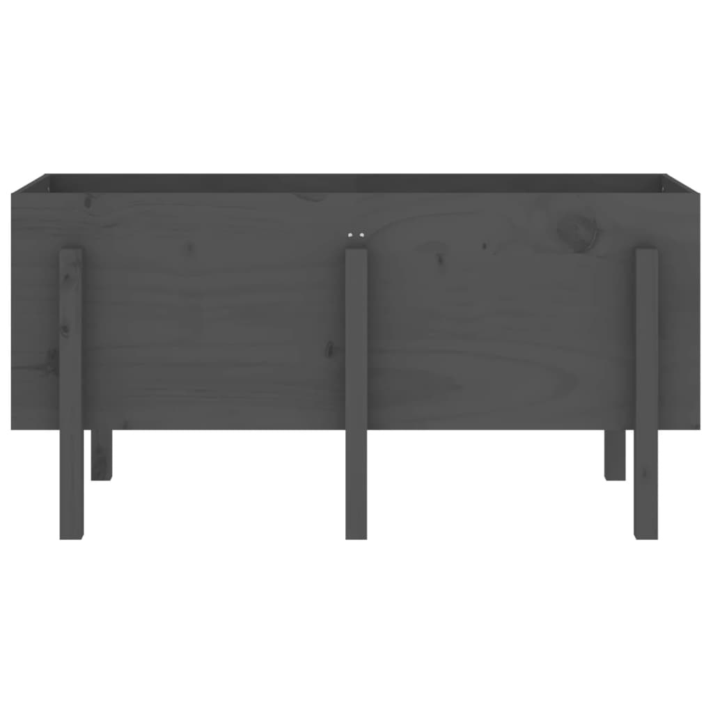 VidaXL Plantenbak verhoogd 121x50x57 cm massief grenenhout grijs