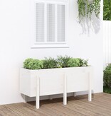 VidaXL Plantenbak verhoogd 121x50x57 cm massief grenenhout wit