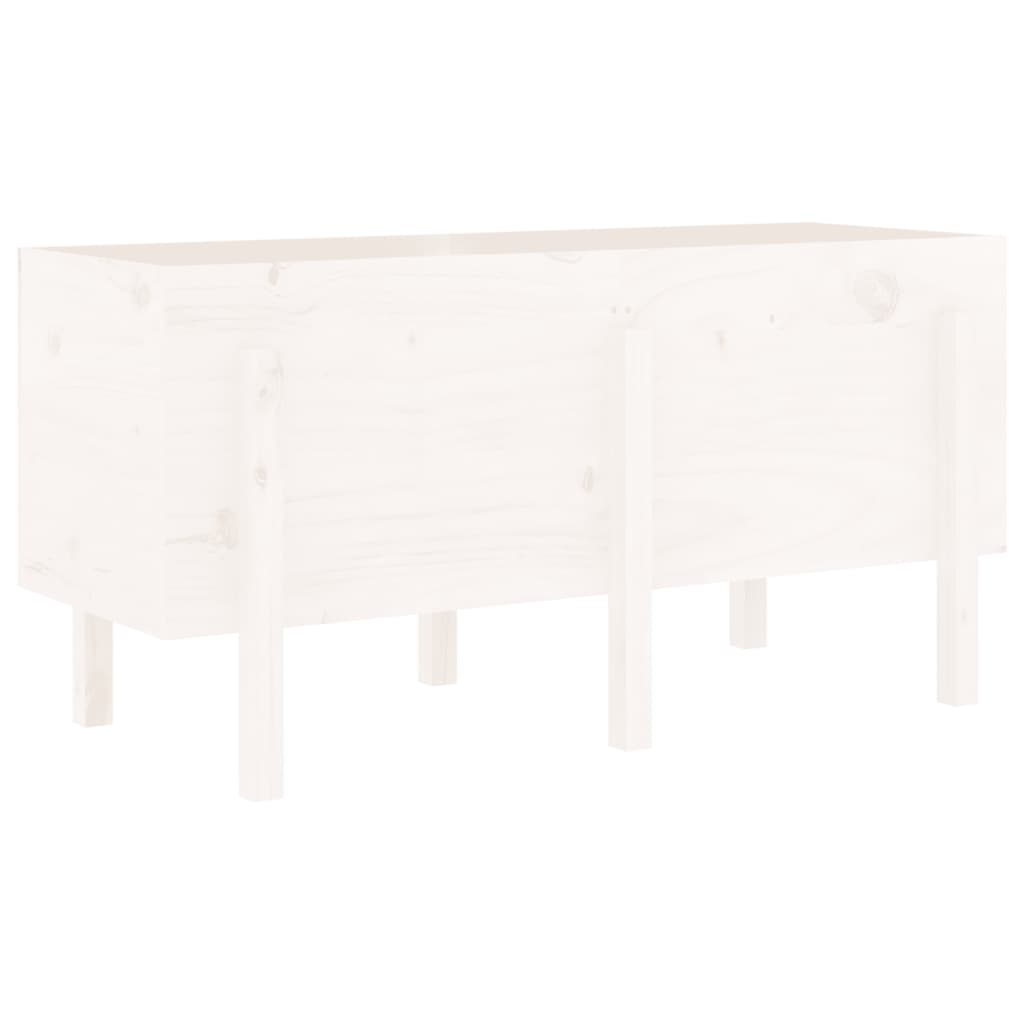 VidaXL Plantenbak verhoogd 121x50x57 cm massief grenenhout wit