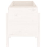 VidaXL Plantenbak verhoogd 121x50x57 cm massief grenenhout wit