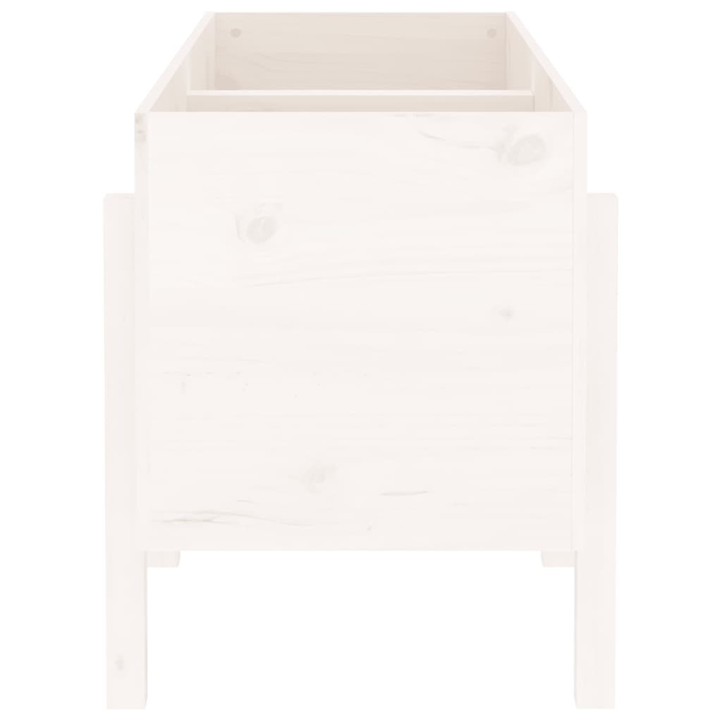 VidaXL Plantenbak verhoogd 121x50x57 cm massief grenenhout wit