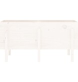 VidaXL Plantenbak verhoogd 121x50x57 cm massief grenenhout wit