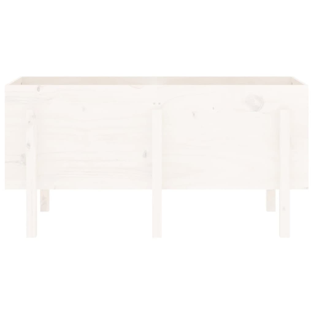 VidaXL Plantenbak verhoogd 121x50x57 cm massief grenenhout wit