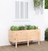 vidaXL Plantenbak verhoogd 121x50x57 cm massief grenenhout