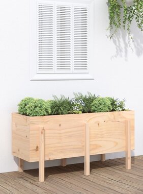 vidaXL Plantenbak verhoogd 121x50x57 cm massief grenenhout