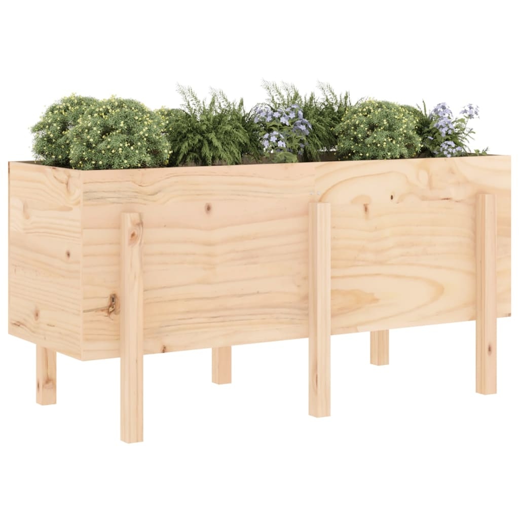 vidaXL Plantenbak verhoogd 121x50x57 cm massief grenenhout