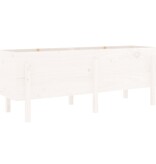 VidaXL Plantenbak verhoogd 160x50x57 cm massief grenenhout wit