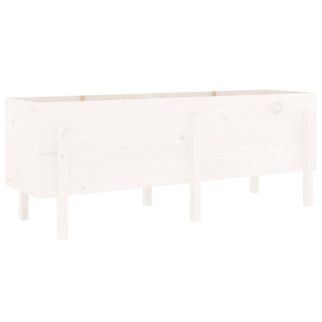 VidaXL Plantenbak verhoogd 160x50x57 cm massief grenenhout wit