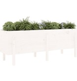 VidaXL Plantenbak verhoogd 160x50x57 cm massief grenenhout wit